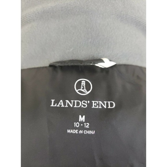 Lands' End ~Woman Size M (10-12)~ Black/White Puffer Zip-Up Front Vest. - Picture 10 of 12